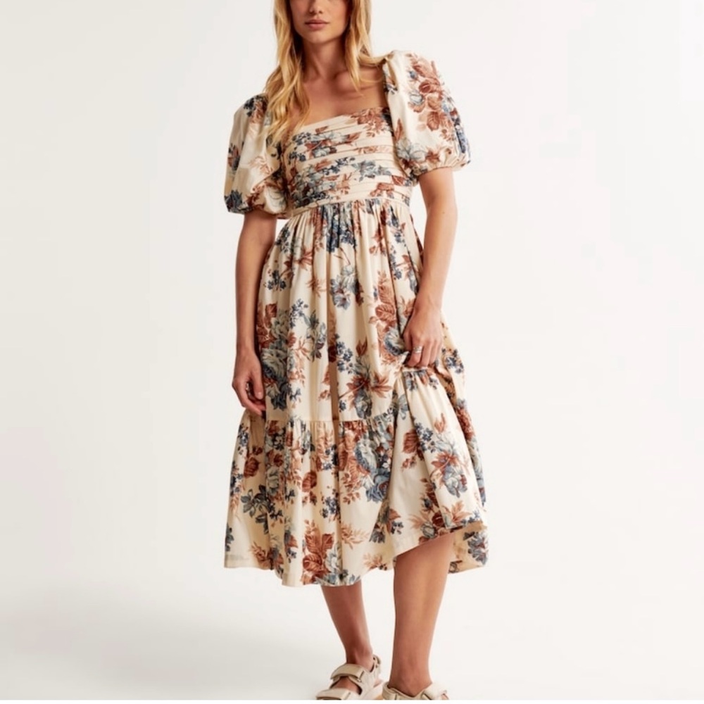 Abercrombie Emerson Floral Puff Sleeve Dress size M